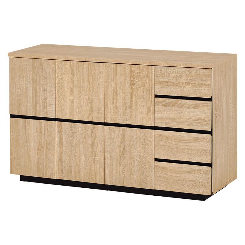 キャビネット 扉付 サイドボード 収納棚 おしゃれ リビング モダン 木目調 HAGiHARA キャビネット おしゃれ 木目調 扉 引き出し4杯 収納棚