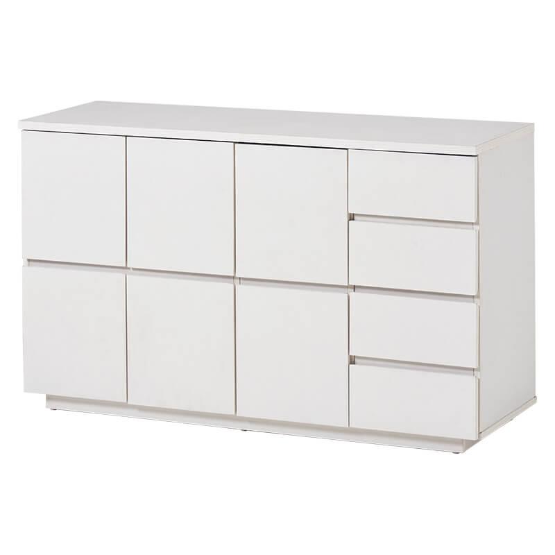 10％オフ還元！大容量キャビネット サイドボード 引き出し5杯 WHITE キャビネット サイドボード 白 おしゃれ 北欧 100cm スリム 木製