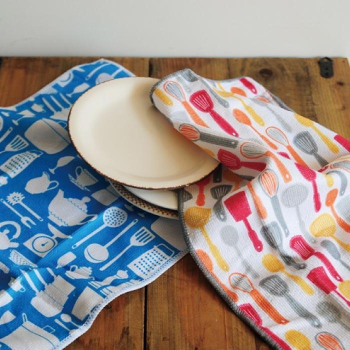 キッチンタオル 布巾 ふきん マイクロファイバークロス 2枚セット かわいい おしゃれ キッチン用品 食器ふき 台拭き MICRO-FIBER CLOTH 2P SET 1Q-010 |  | 01