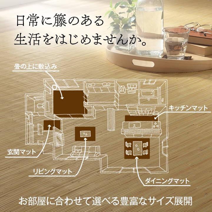 イケヒコ ラグ カーペット 藤 藤ラグ 夏用 夏 籐マット 抗菌 防臭