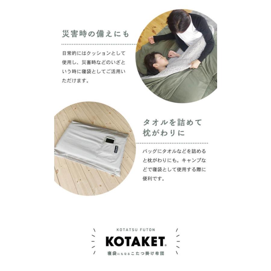 寝袋にもなるこたつ掛け布団 正方形 190×190cm KOTAKET コタケット