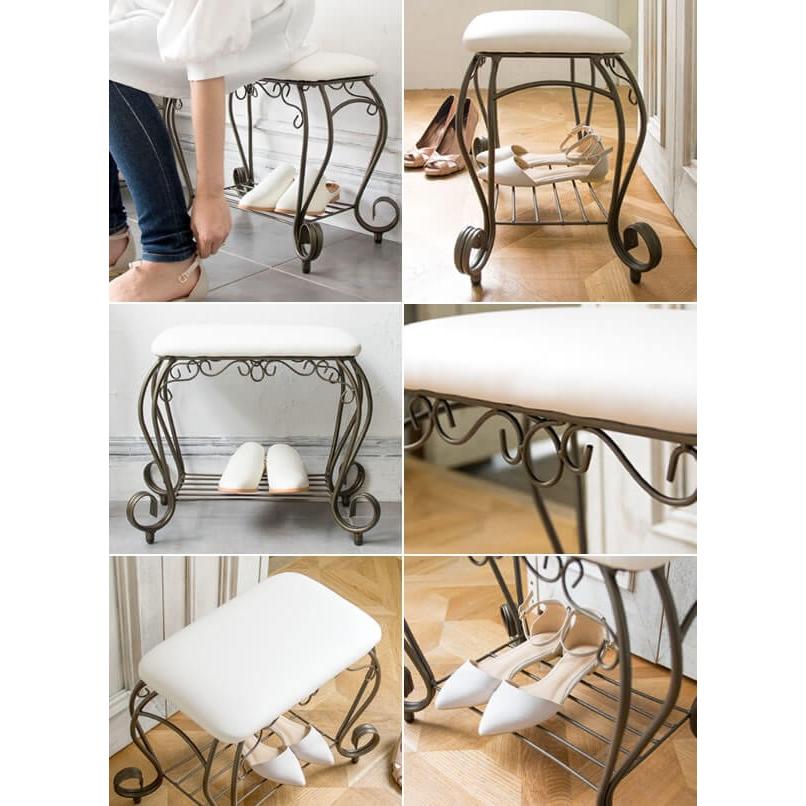 スツール エントランスチェア 椅子 チェア アイアン 猫脚スツール