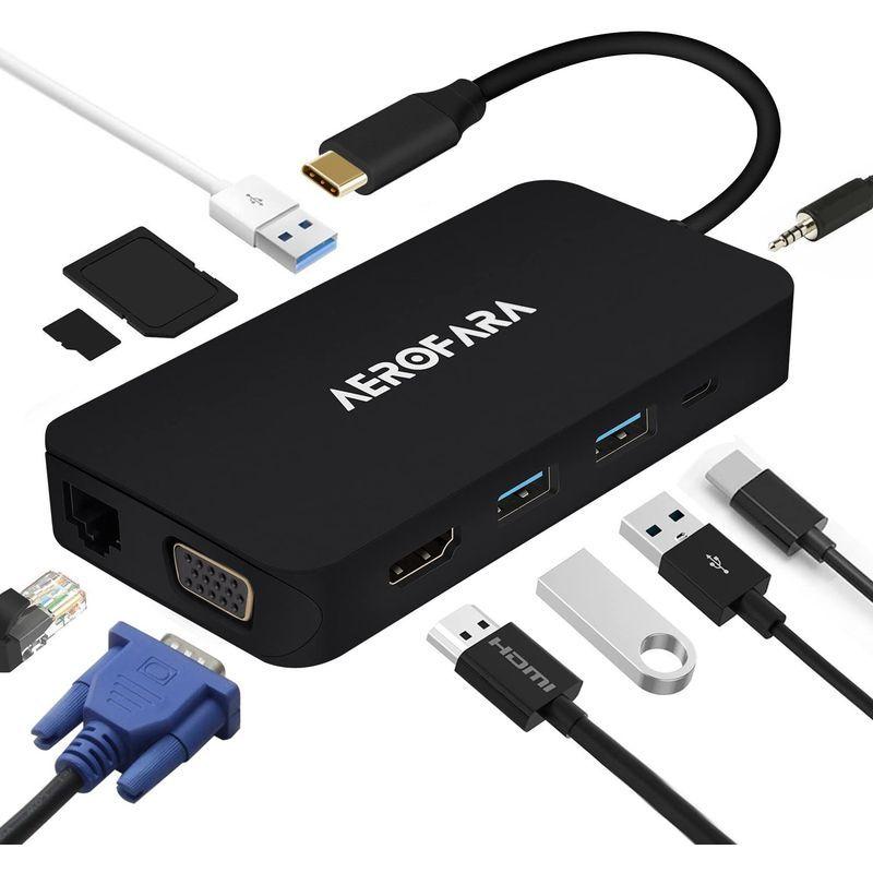 USB C ハブ usb 変換アダプター HDMIとVGA同時表示 type c hub USB C ハブ SD＆Micro SDカードリー ハブ USB usb 変換アダプター HDMIとVGA同時表示 type hub SD＆Micro SDカードリー