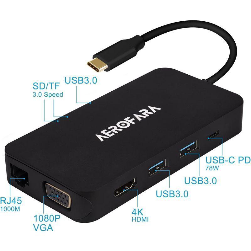 USB C ハブ usb 変換アダプター HDMIとVGA同時表示 type c hub USB C ハブ SD＆Micro SDカードリー ハブ USB usb 変換アダプター HDMIとVGA同時表示 type hub SD＆Micro SDカードリー