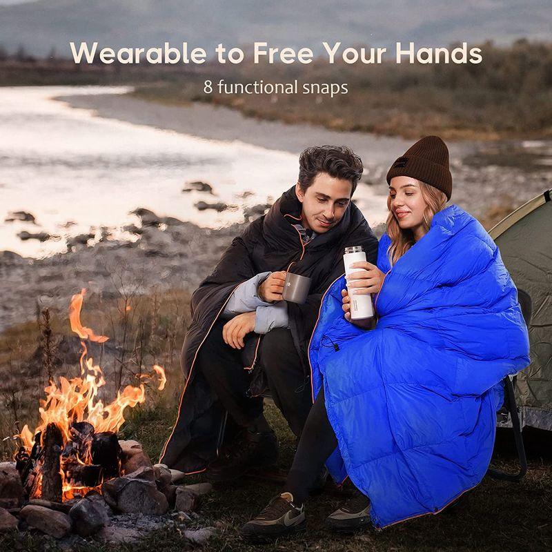 匿名！送料無料！ LUXCOL ダウンキャンプブランケット - 700フィルパワー ふわふわ 暖かい 防水 軽量 ポータブル アウトドア 旅行 キャンプ用 - 【2238775202】(12032円)