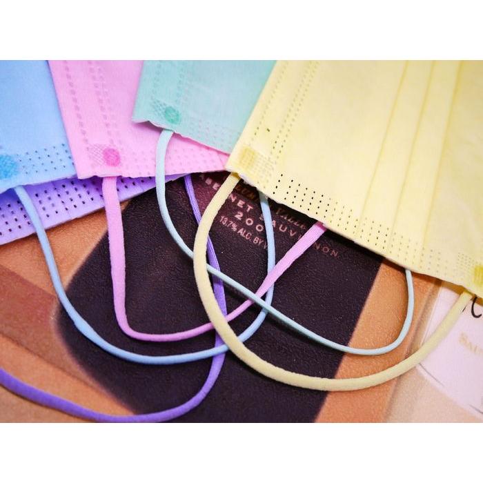 接触冷感不織布マスク《フリーサイズ》シャーベットカラー ラベンダー