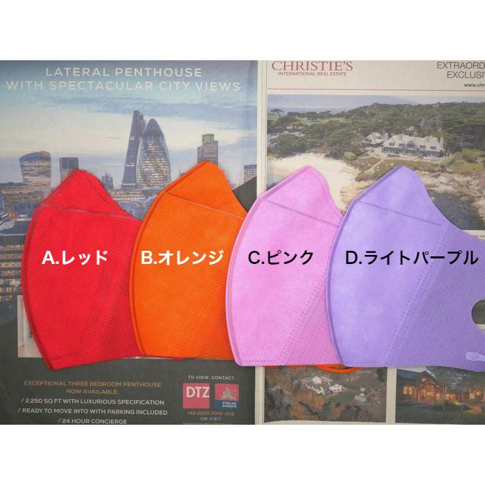 ポップカラー立体不織布マスク〈レディースサイズ〉同色7枚入り ピンク