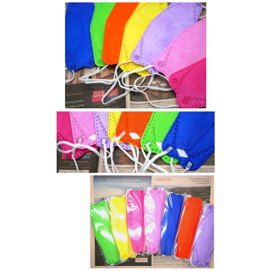 ファンキーカラー立体不織布マスク〈キッズサイズ〉同色7枚入 ピンク