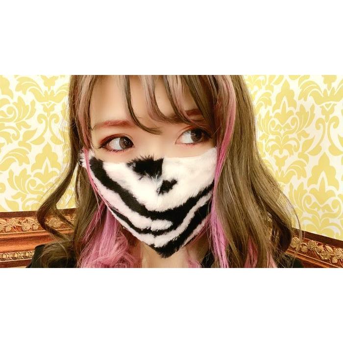 アニマル柄エコファーマスク《フリーサイズ》レオパード柄/ゼブラ柄