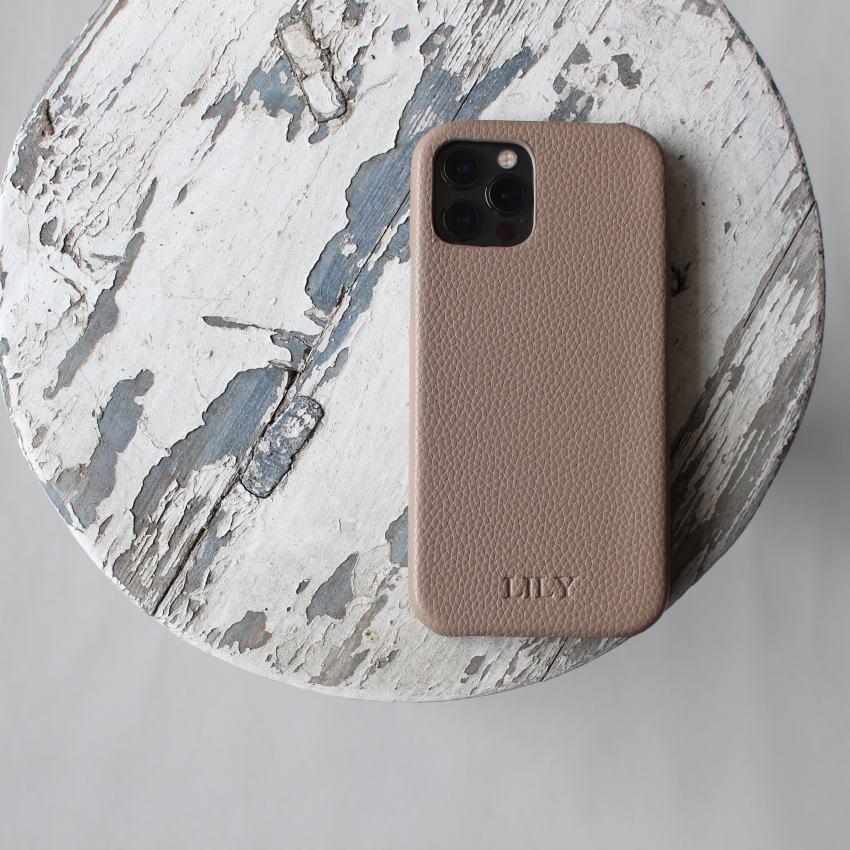 iphoneケース 型押し 刻印 イニシャル 名入れ PUレザー iPhone14