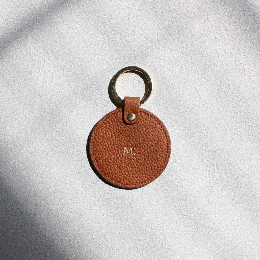 キーホルダー 名入れ 本革 レザーキーリング シュリンクレザー