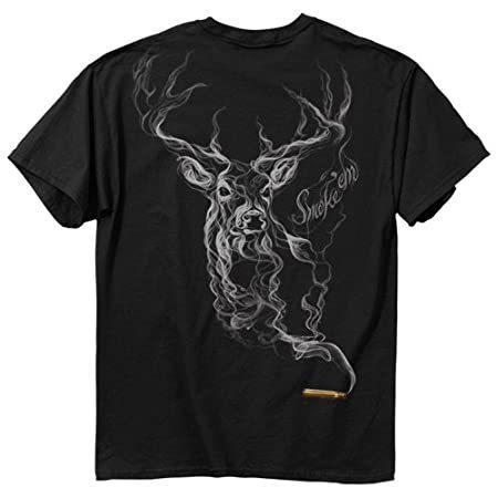 新しいブランド 特別価格Buckwear Smoke-Deer Large好評販売中 Black, Tee, Sleeve Short フィッシングベルト
