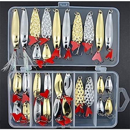 上品なスタイル 特別価格Lyu Bao 30PCS Fishing Lure Spoons Set Treble Hooks Ultimate Multi-Species C好評販売中 エギ、餌木