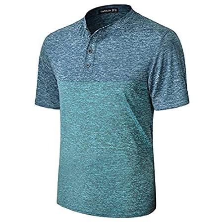 最終決算 特別価格TAPULCO Collarless C好評販売中 Casual Summer Sleeve Short Fit Dry Men for Shirts Golf スイング練習器具