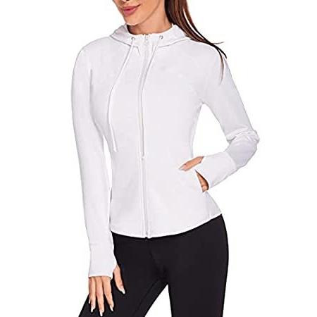 Women's Track Jacket Slim Fit Lightweight Workout Running Jackets Full Zip Active Tops with Thumb Holes 