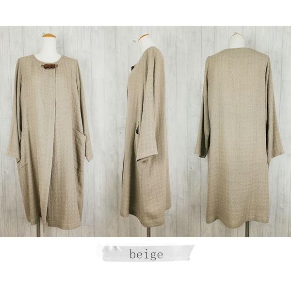 羽織もの レディース 羽織り ナチュラル服 コート コートワンピ リネン オフィス かわいい 大きいサイズ 冬 秋 春 プラワン 人気 40代 50代 60代 ファッション M Lilyanhouse リリアンハウス 通販 Yahoo ショッピング