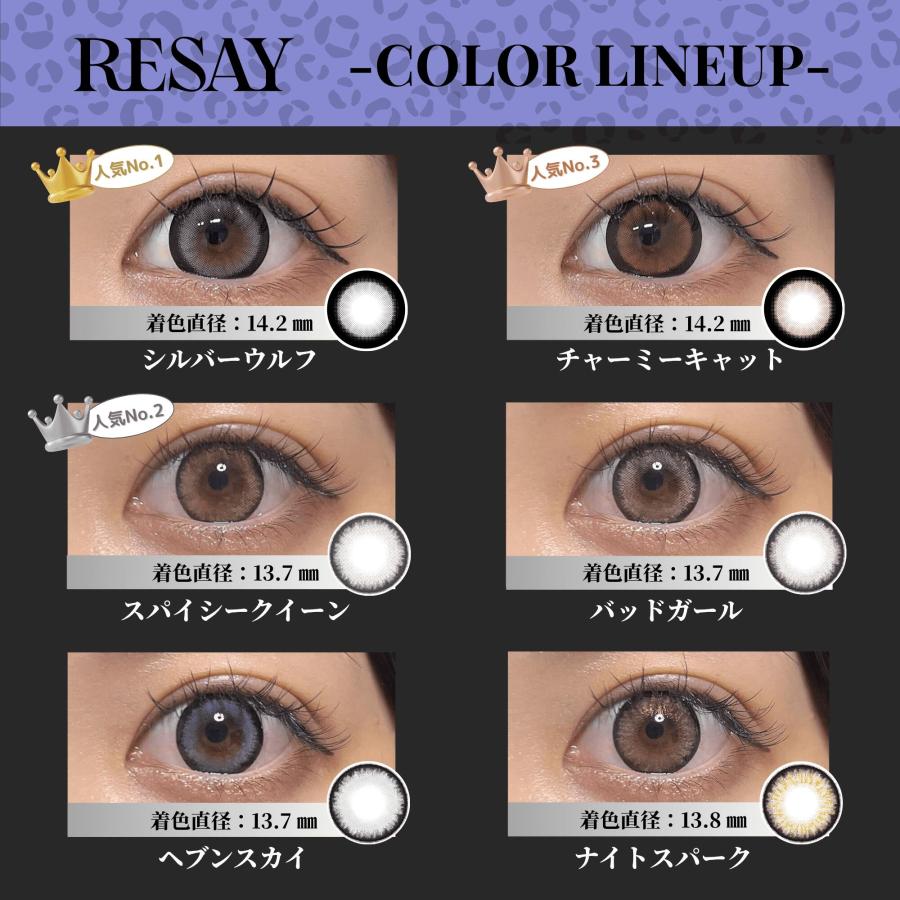 リセイ カラコン ワンデー せいせい RESAY  度あり 太フチ ギャル 高発色 ヘーゼル グレー 1day 10枚入り | ブランド登録なし | 08