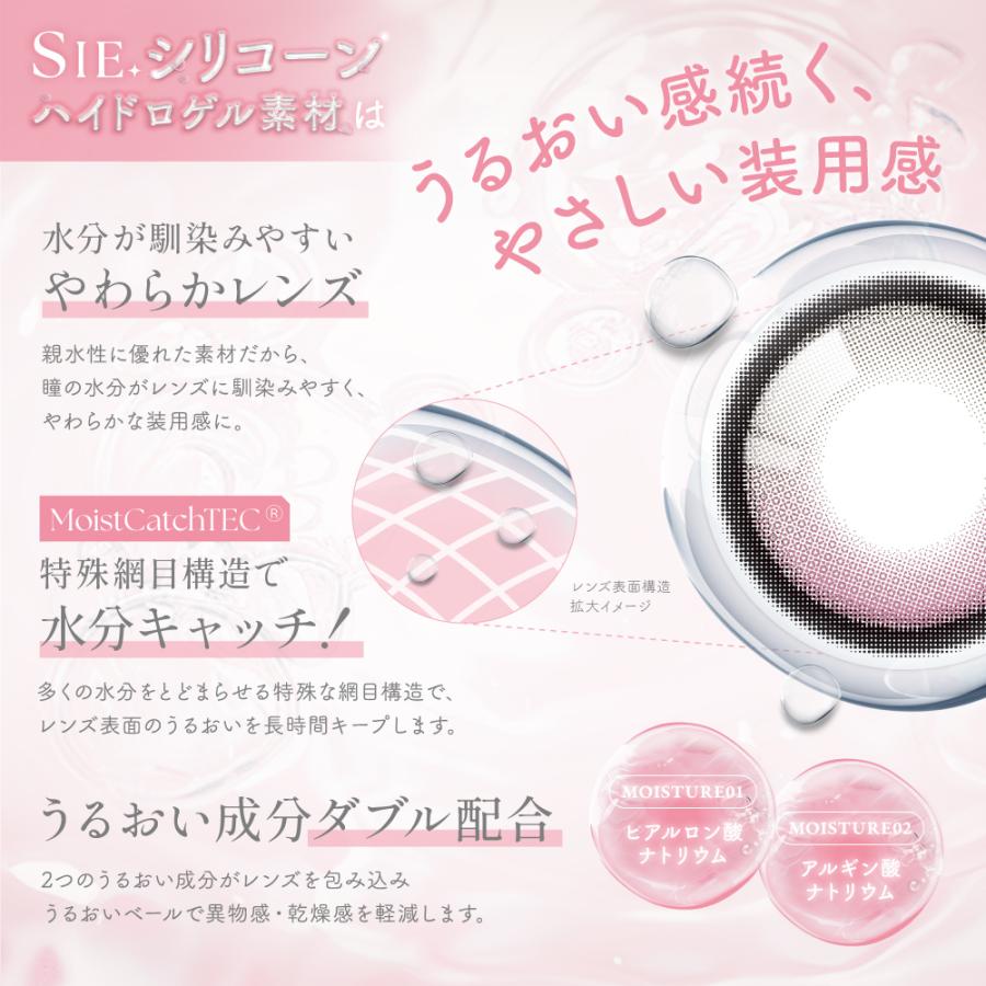 SIE. シー カラコン シリコーンハイドロゲル ワンデー 度あり 水光カラコン 軸固定 TWICE MOMO モモ ももりん カラーコンタクト 1day 低含水 度なし 10枚 | SIE. | 21