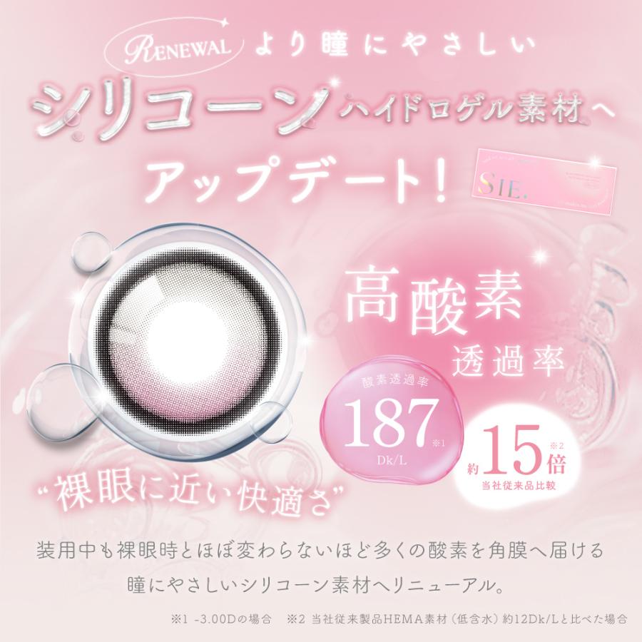 SIE. シー カラコン シリコーンハイドロゲル ワンデー 度あり 水光カラコン 軸固定 TWICE MOMO モモ ももりん カラーコンタクト 1day 低含水 度なし 10枚 | SIE. | 10