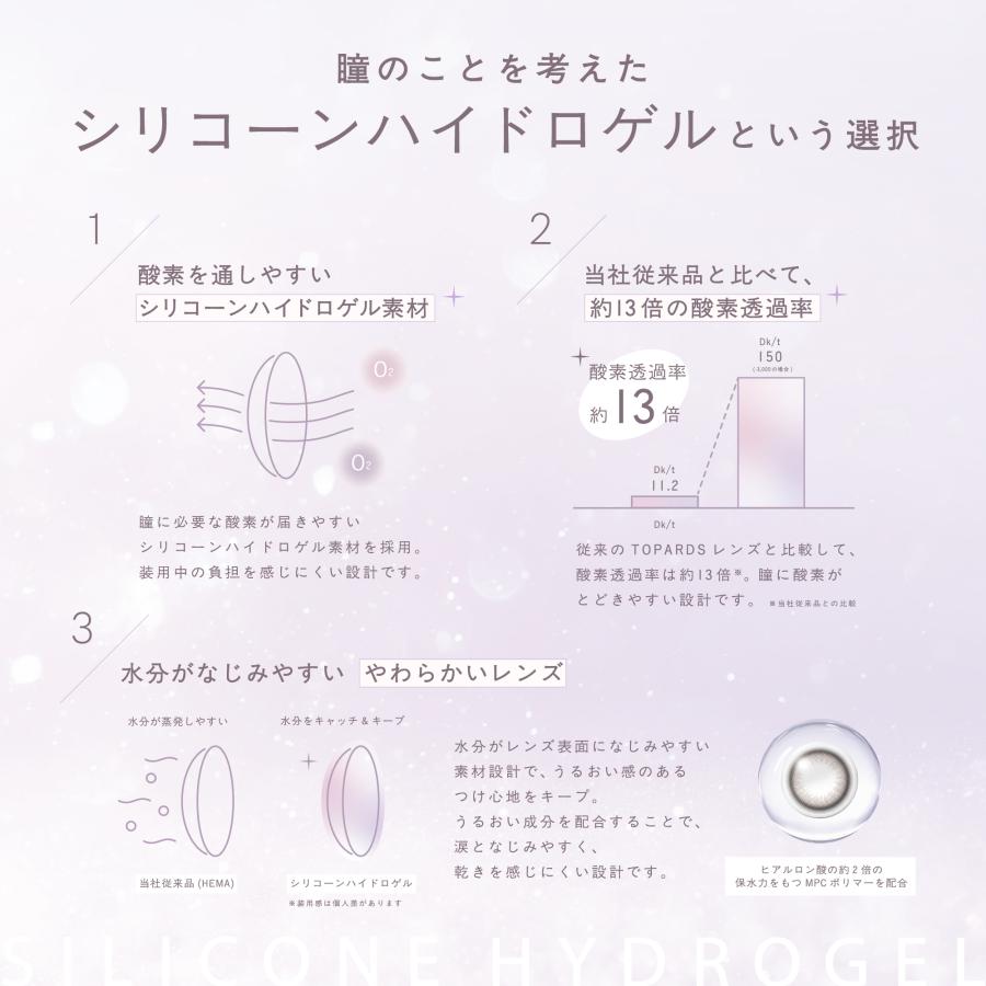 公式 2箱 ワンデー トパーズ カラコン シリコーン ハイドロゲル 度あり TOPARDS 指原莉乃 さっしー カラーコンタクト 1day 度なし 低含水 UVカット ナチュラル | TOPARDS | 11