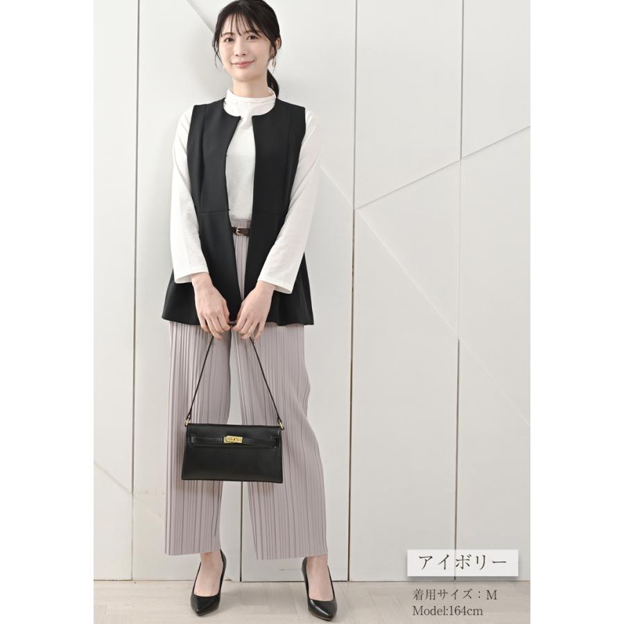 アイボリー ハイネック 長袖トップス リブ編みハイネック長袖トップス[品番：XT000013049]｜aimoha