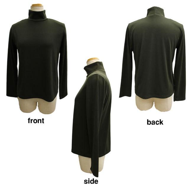 ハイネック 長袖tシャツ Tシャツ インナー オフィス カットソー ストレッチ トップス ブラック ホワイト ボトルネック レディース 夏 春 無地 秋 長袖 初売り カットソー