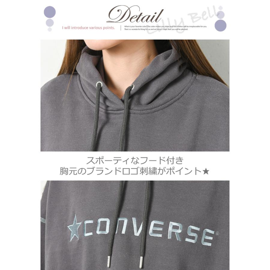 Converse コンバース トレーナー オーバーサイズ パーカー スウェットパーカー レディース ブランド トップス カップル お揃い 春 秋 黒 白 紫 大きいサイズ M L 02 Lilybell 通販 Yahoo ショッピング