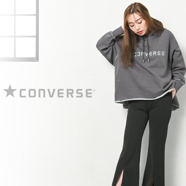 Converse コンバース トレーナー オーバーサイズ パーカー スウェットパーカー レディース ブランド トップス カップル お揃い 春 秋 黒 白 大きいサイズ M 02 Lilybell 通販 Yahoo ショッピング