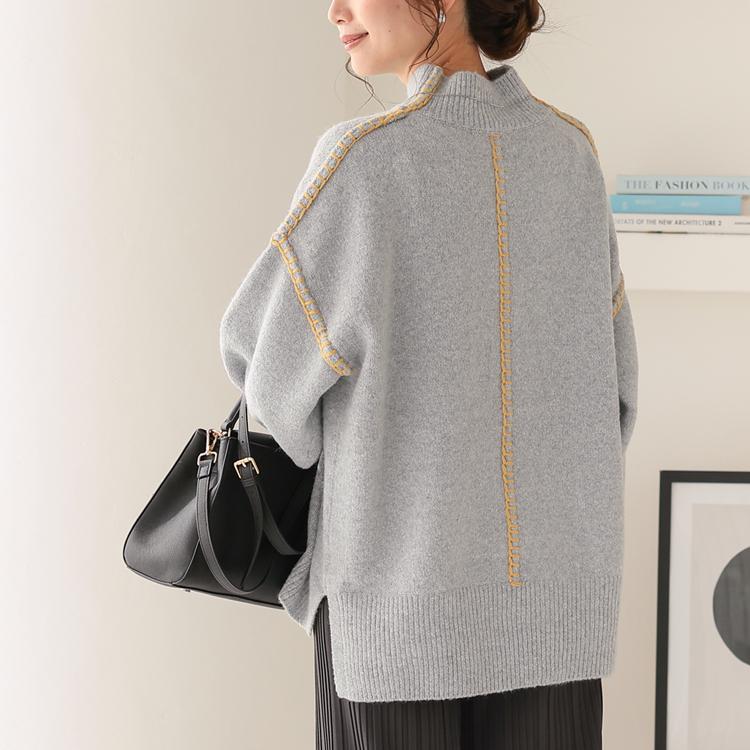 ハイネック ゆったり ニット レディース セーター トップス プル