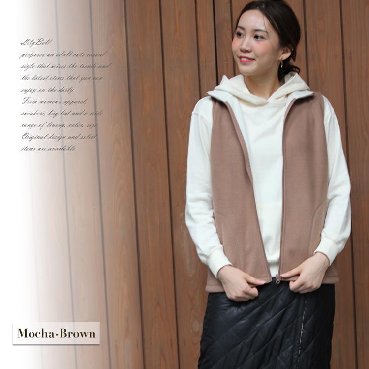 フリースベスト レディース フリース ベスト 秋 冬 ジップアップ 無地