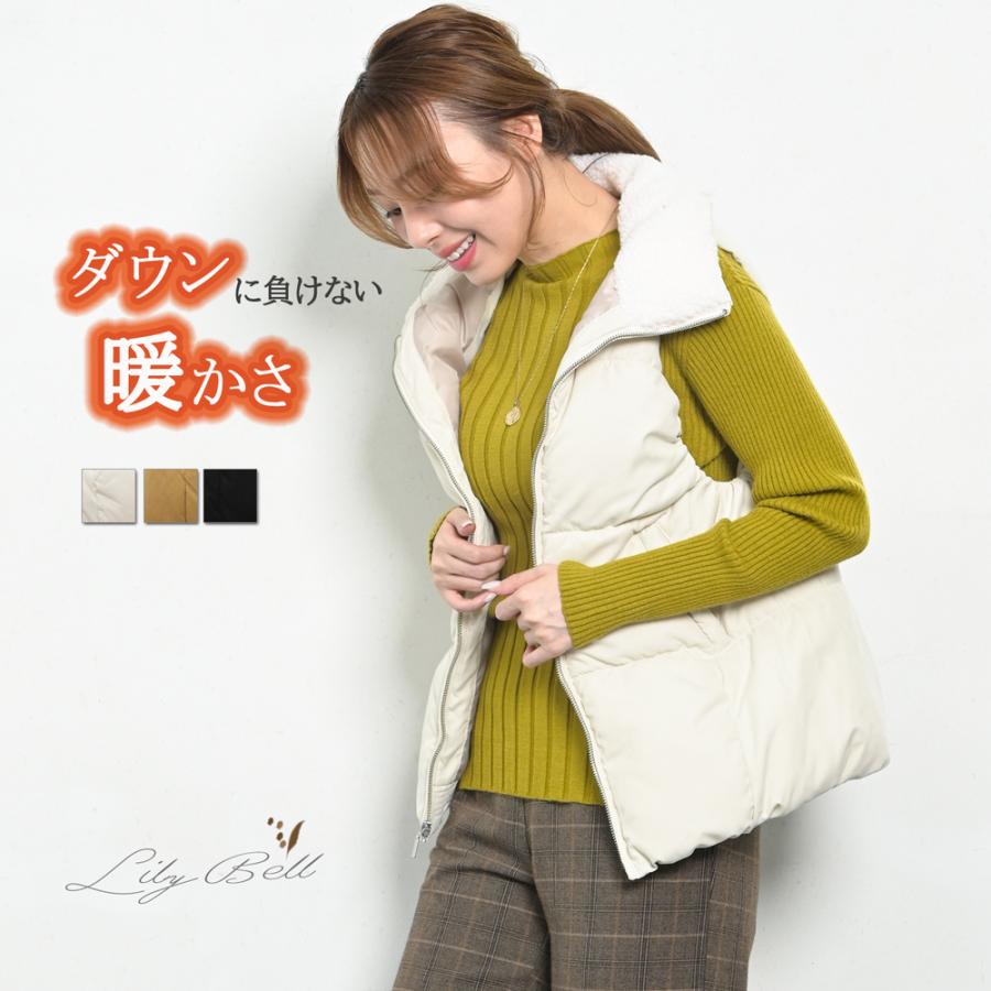 中綿ベスト レディース 中綿 ベスト 秋 冬 アウター 厚手 前開き