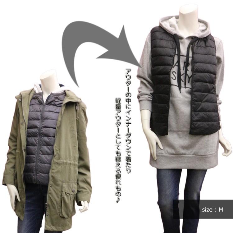 インナー ダウンベスト レディース インナーダウンベスト ライトダウン インナーダウン ノーカラー ポケッタブルダウン 襟なし 軽量ダウン M 3l 大きいサイズ 07 Lilybell 通販 Yahoo ショッピング