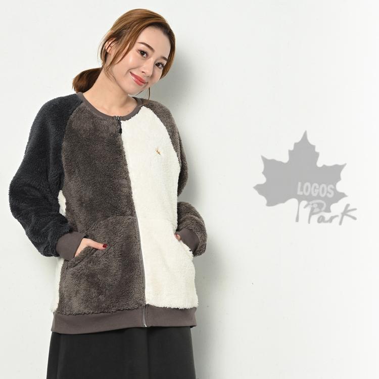 ロゴス パーク ボアジャケット ボアブルゾン レディース ボア フリース アウター ジャケット 秋 冬 ノーカラー 裏起毛 厚手 ジップアップ M/L/LL 大きいサイズ | LOGOS | 08