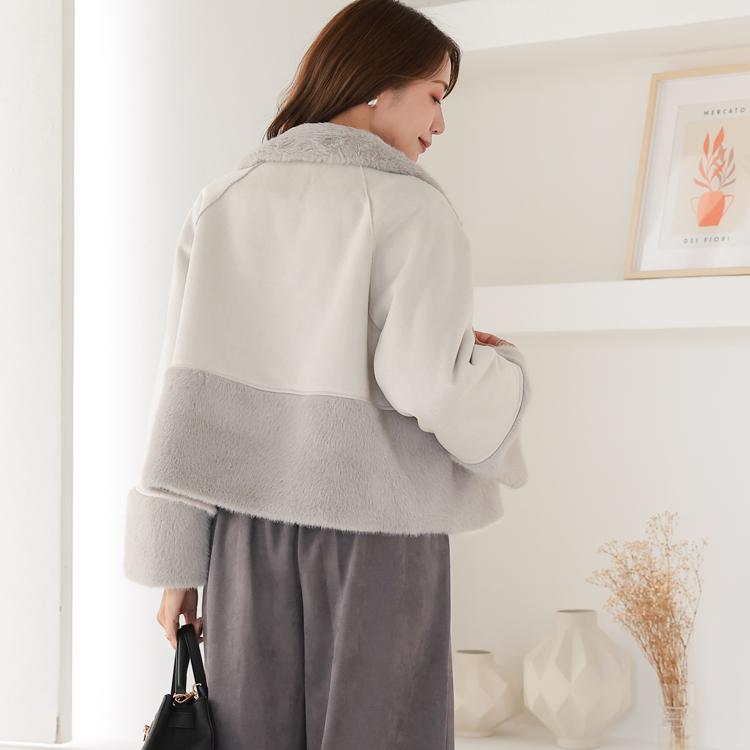 フェイクムートンジャケット レディース ショートコート アウター