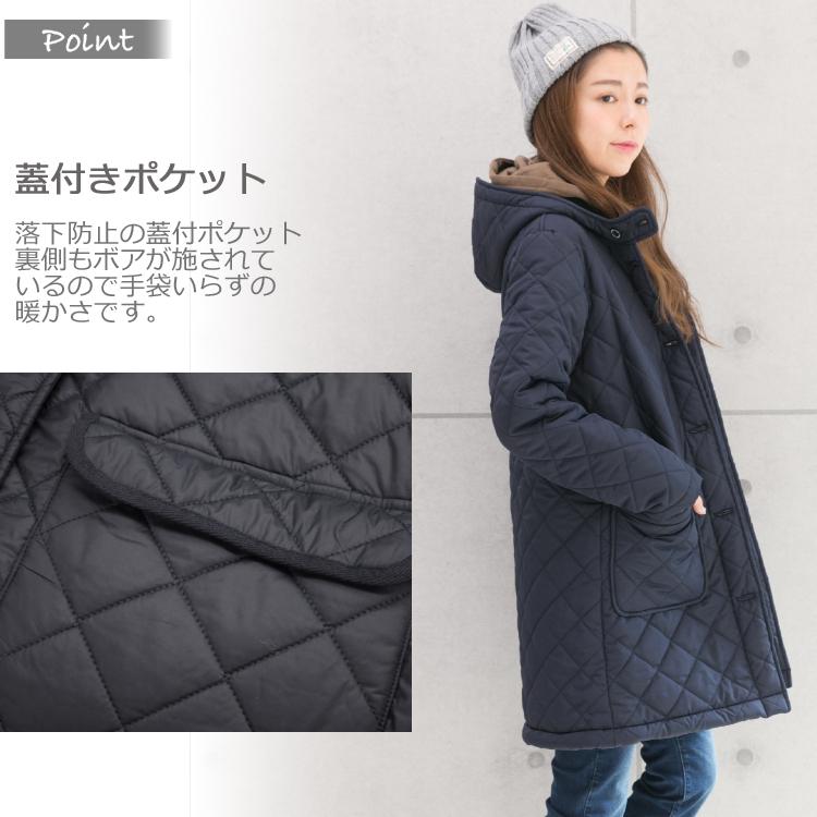市場 ベンチコート キルティング 裏ボア キルティングコート ロング 裏ボアコート 冬 レディース ジャケット アウター 防寒 秋