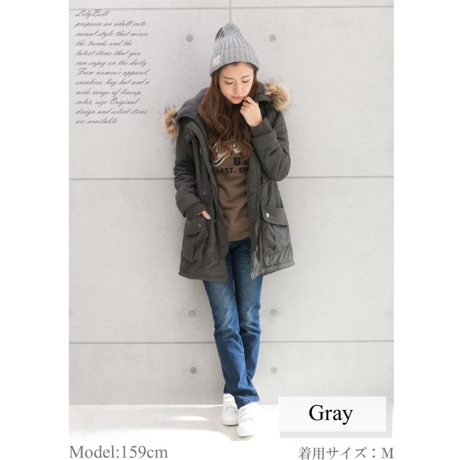 モッズコート レディース 裏ボア フリース ファー付き フード 中綿 ロング ミリタリー コート 防寒着 大きいサイズ 秋 冬 30代 40代 カーキ グレー 紺 09 Lilybell 通販 Yahoo ショッピング