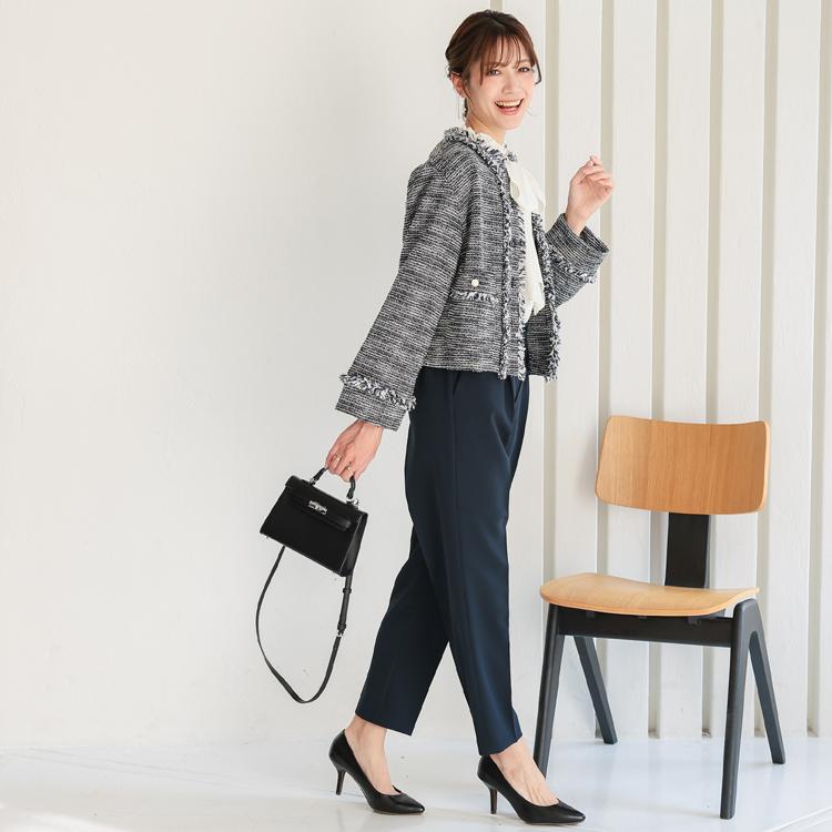 ツイードジャケット レディース オケージョン ツイード ジャケット