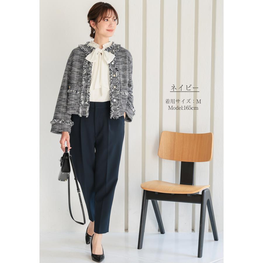 ツイードジャケット レディース オケージョン ツイード ジャケット