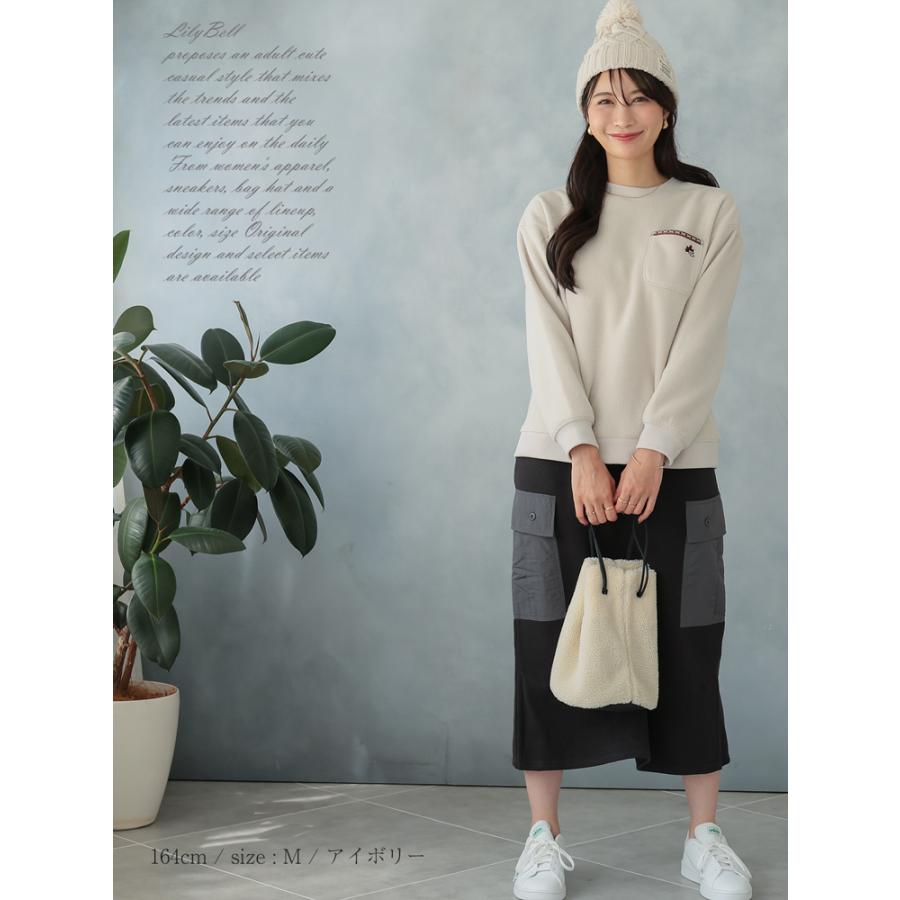 ロゴス パーク 裏起毛 フリース トレーナー レディース プルオーバー トップス 秋 冬 ロゴ クルーネック 長袖 防寒 厚手 ブランド M L LL 大きいサイズ | LOGOS | 01