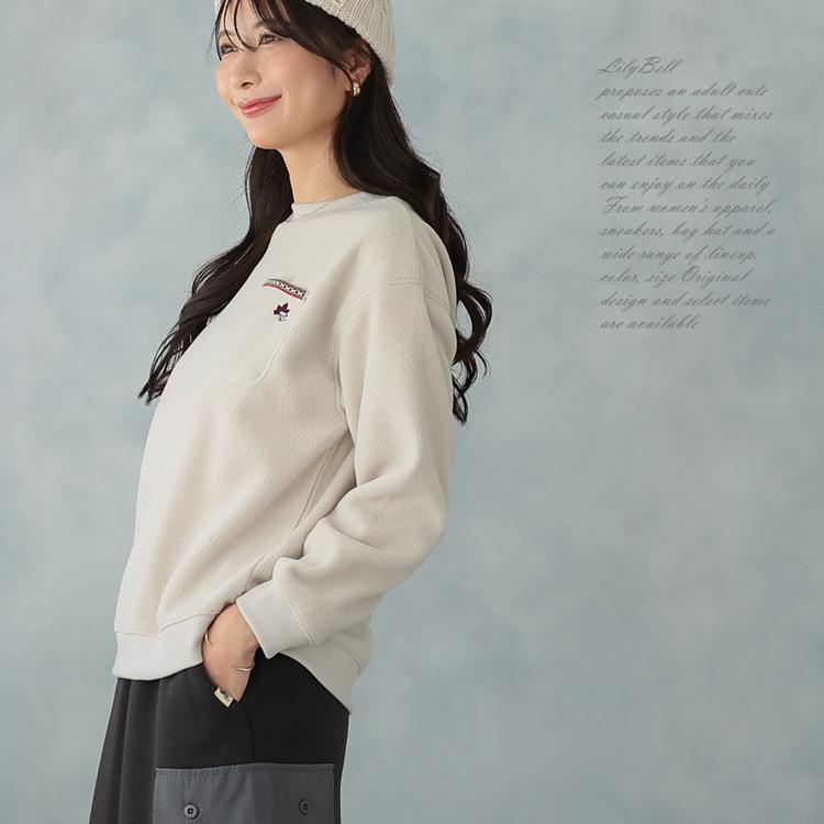 ロゴス パーク 裏起毛 フリース トレーナー レディース プルオーバー トップス 秋 冬 ロゴ クルーネック 長袖 防寒 厚手 ブランド M L LL 大きいサイズ | LOGOS | 02