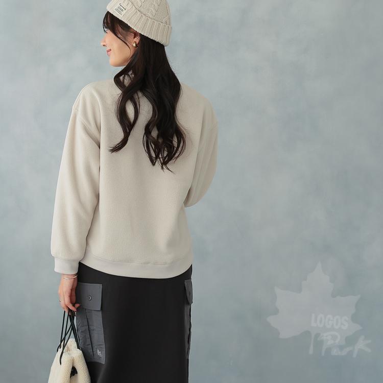 ロゴス パーク 裏起毛 フリース トレーナー レディース プルオーバー トップス 秋 冬 ロゴ クルーネック 長袖 防寒 厚手 ブランド M L LL 大きいサイズ | LOGOS | 03