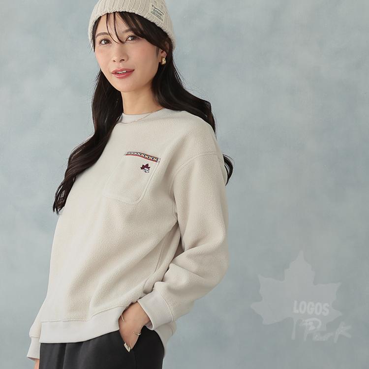 ロゴス パーク 裏起毛 フリース トレーナー レディース プルオーバー トップス 秋 冬 ロゴ クルーネック 長袖 防寒 厚手 ブランド M L LL 大きいサイズ | LOGOS | 08
