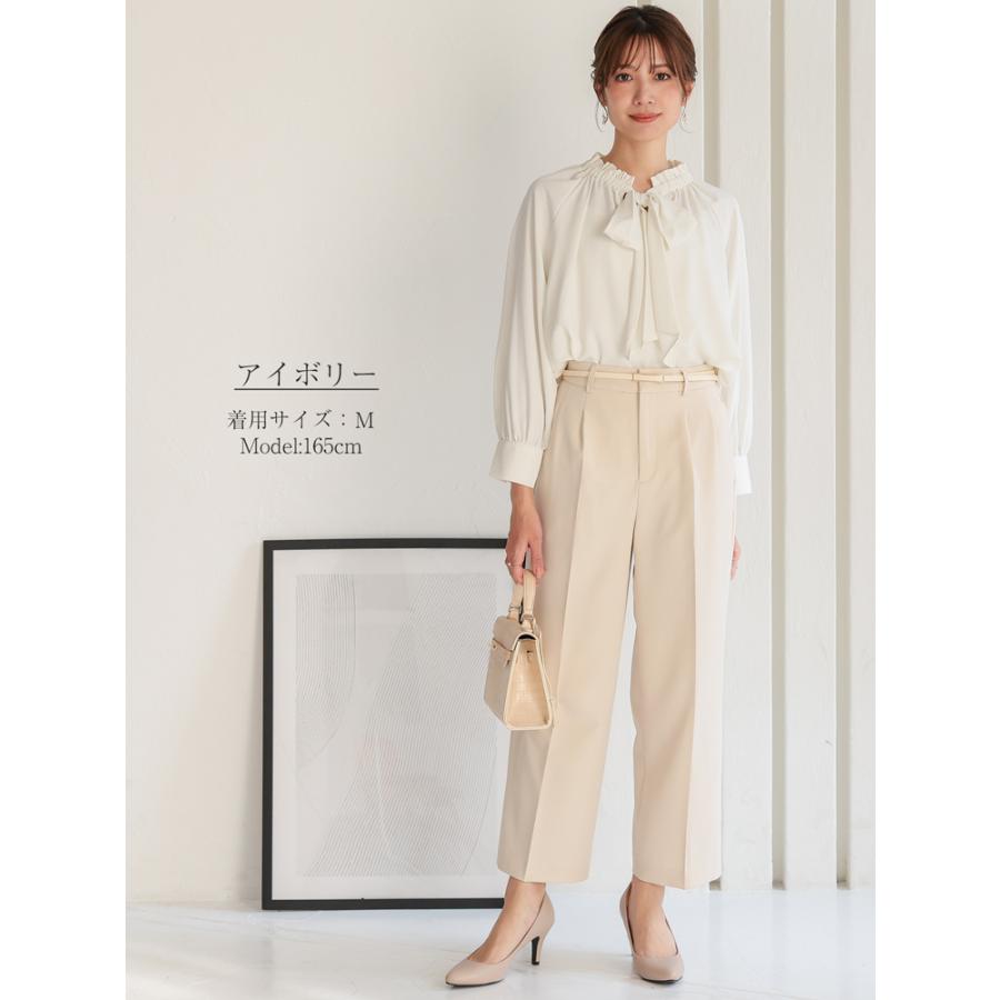 ワイドパンツ きれいめ フォーマル レディース タックワイドパンツ 