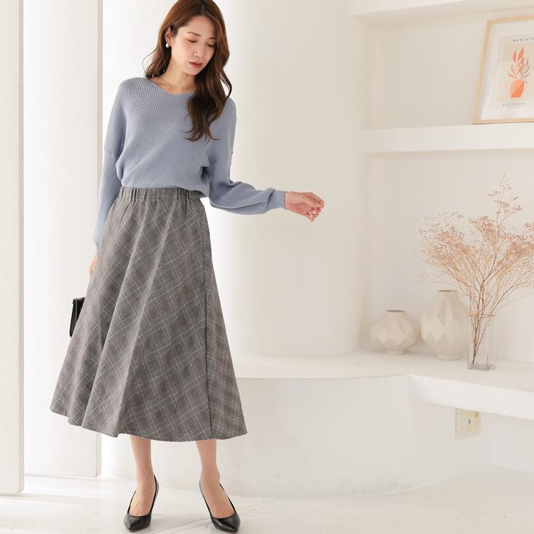 スカート レディース フレアスカート ミモレ丈 ひざ丈 膝丈