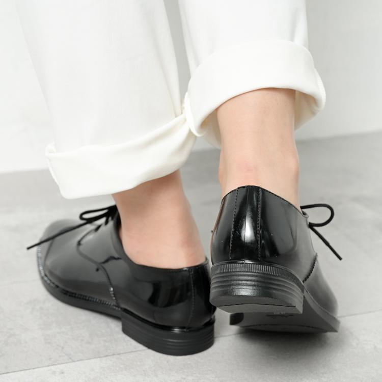 レインシューズ レディース レースアップシューズ 完全防水 ローヒール