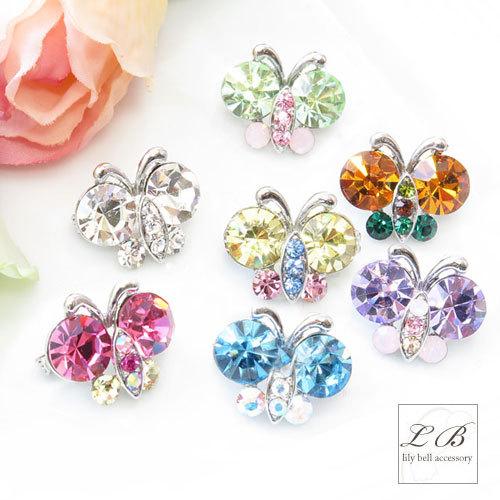 ブローチ(br173) ミニミニ蝶々バタフライ きらきらラインストーン