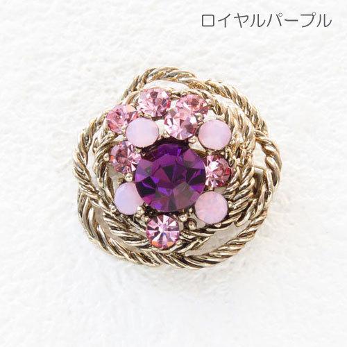 ブローチ(br184) アンティーク調ねじりラウンド ラインストーン