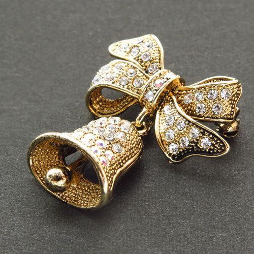 ラインストーン ピンブローチ エレガント ワンポイント ゴールド シルバー ラインストーン ピンブローチ エレガント ワンポイント ゴールド