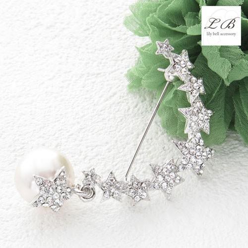 ブローチ(br62)連なり星スター きらきら9連スター星クレセント三日月