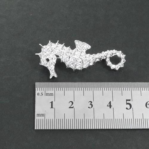 ブローチ (br66) タツノオトシゴ ラインストーン たつのおとしご ピン